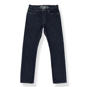 Eddie Bauer Jeans Men 33x34 (ACTUAL 32x32.5) Blue Straight Leg Dark Wash